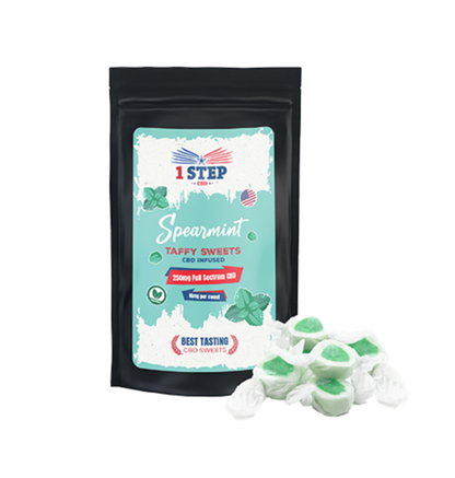 1 Step CBD 250mg Full Spectrum Spearmint Taffy Grab Bag 150g