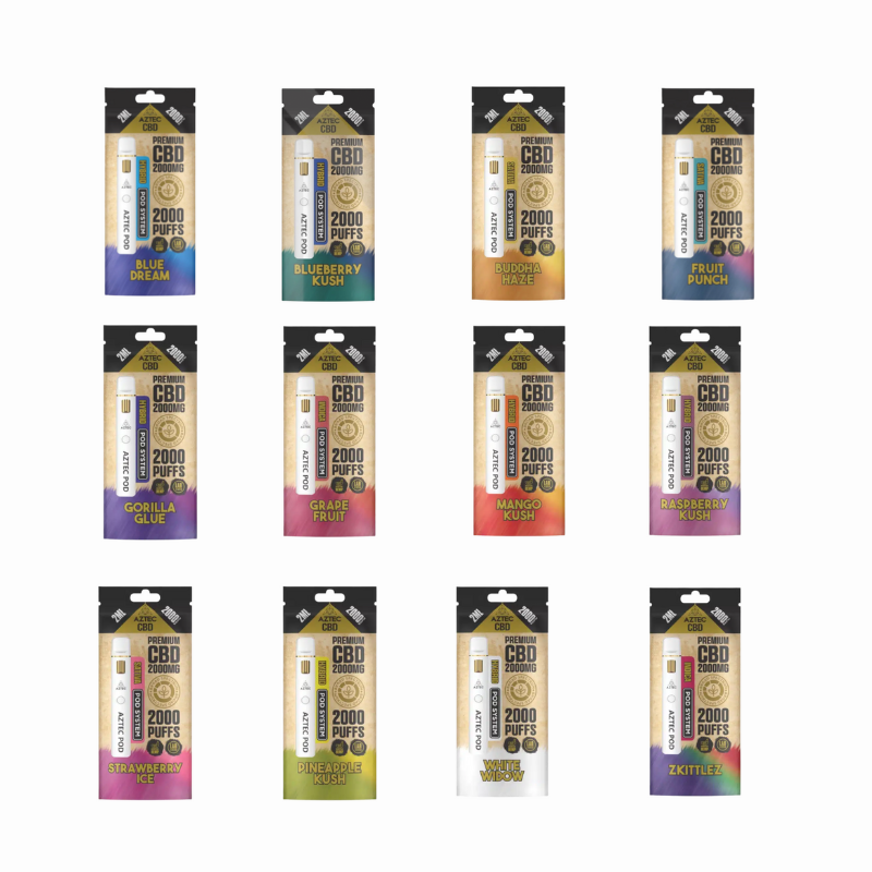 Aztec CBD 2000mg Pod Vape Kit: USB-C Rechargeable - CBD Infusions Aztec CBD 2000mg Pod Vape Kit: USB-C Rechargeable - CBD Infusions