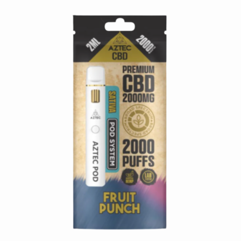 Aztec CBD 2000mg Pod Vape Kit: USB-C Rechargeable - CBD Infusions