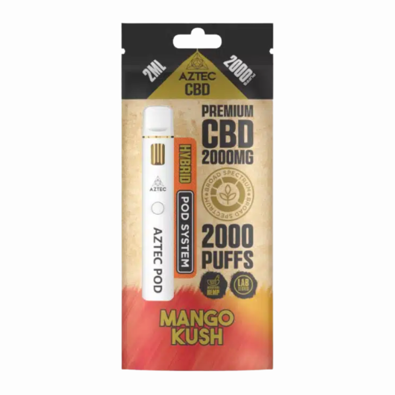 Aztec CBD 2000mg Pod Vape Kit: USB-C Rechargeable - CBD Infusions Aztec CBD 2000mg Pod Vape Kit: USB-C Rechargeable - CBD Infusions