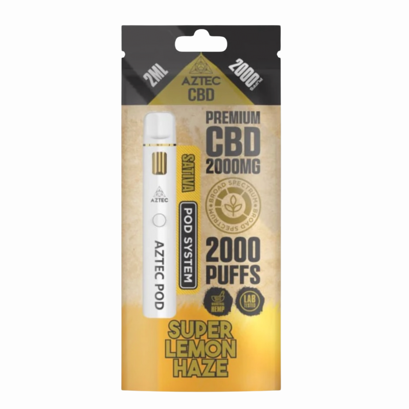 Aztec CBD 2000mg Pod Vape Kit: USB-C Rechargeable