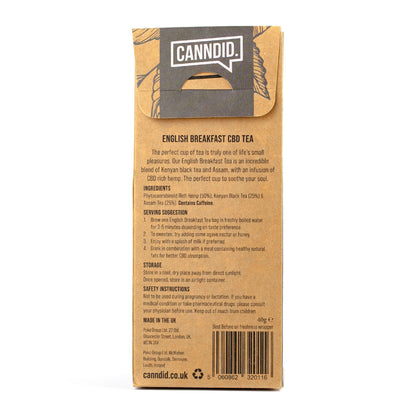 CANNDID English Breakfast CBD Tea 15mg 20 Pack (Back)