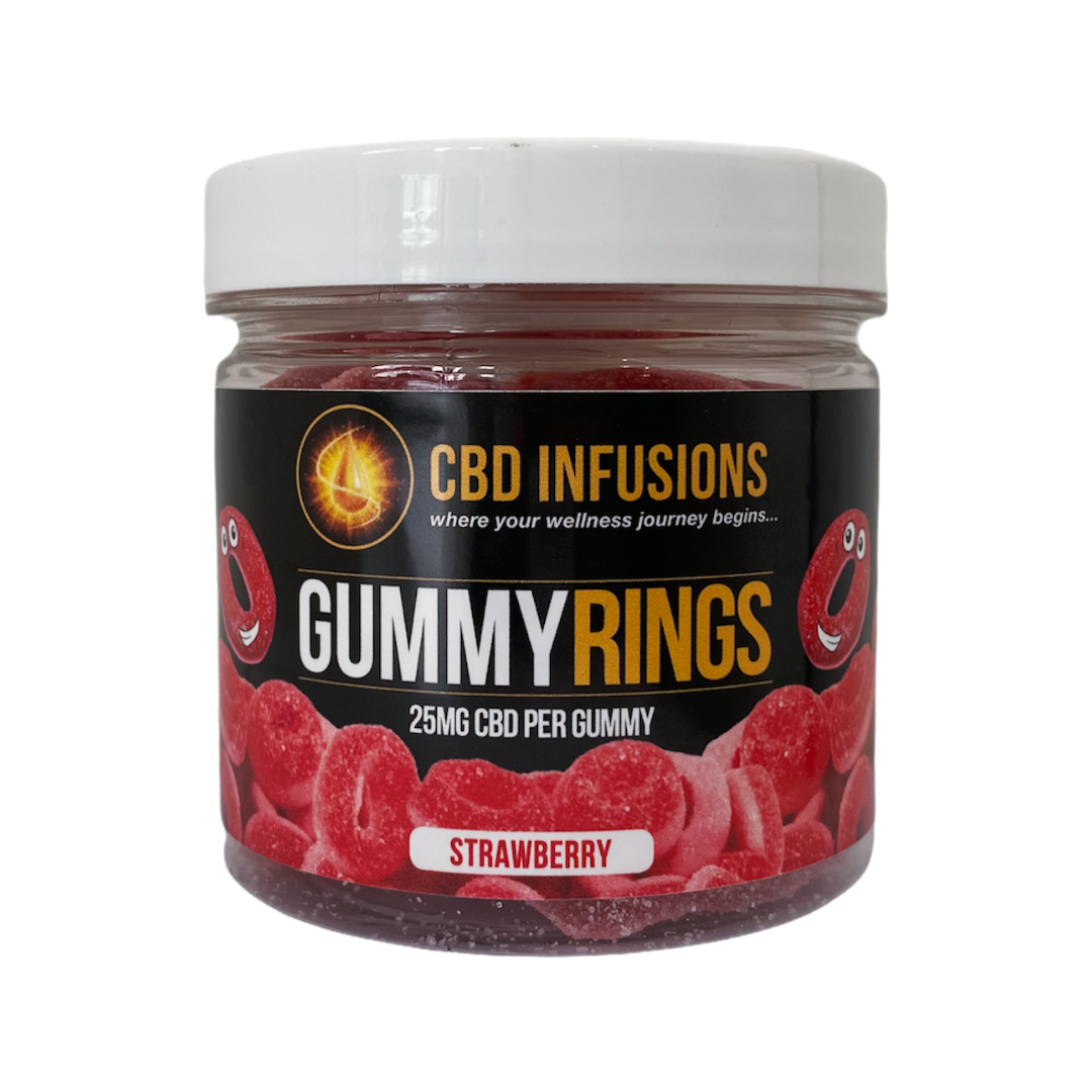 CBD Infusions -Gummy Rings Strawberry  25mg