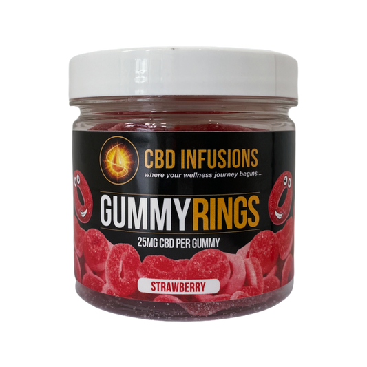 CBD Infusions -Gummy Rings Strawberry  25mg