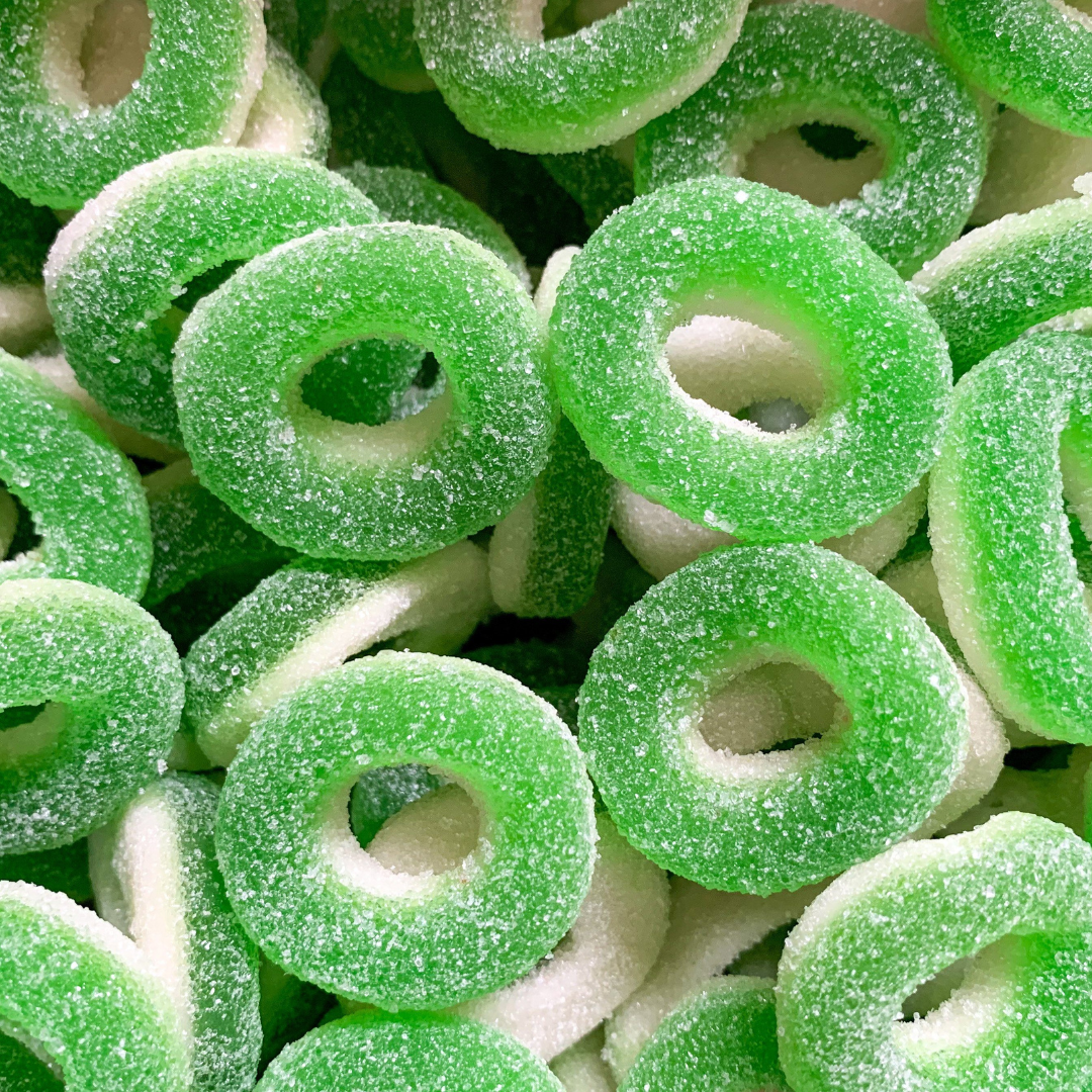 CBD Infusions - Apple Rings Gummy Background