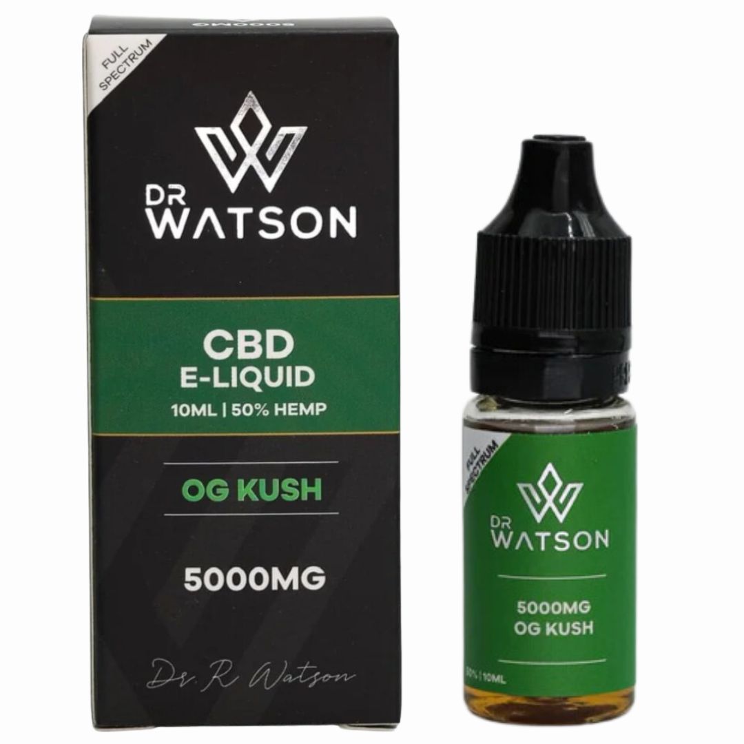 DR Watson CBD E-Liquid OG Kush 50% -5000mg (Bottle & Box)