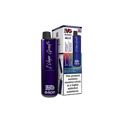 20mg IVG 2400 4 in 1 Multi Edition Rechargeable Pod Vape Kit 2400 Puffs