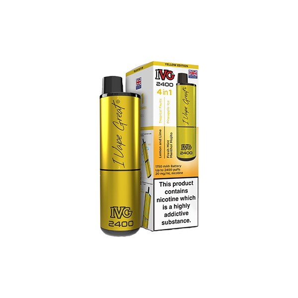 20mg IVG 2400 4 in 1 Multi Edition Rechargeable Pod Vape Kit 2400 Puffs