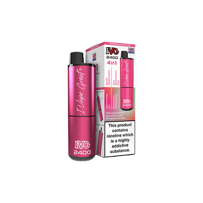 20mg IVG 2400 4 in 1 Multi Edition Rechargeable Pod Vape Kit 2400 Puffs