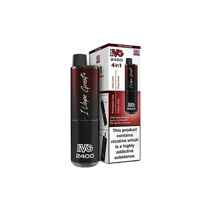 20mg IVG 2400 4 in 1 Multi Edition Rechargeable Pod Vape Kit 2400 Puffs