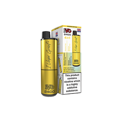 20mg IVG 2400 4 in 1 Multi Edition Rechargeable Pod Vape Kit 2400 Puffs