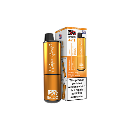 20mg IVG 2400 4 in 1 Multi Edition Rechargeable Pod Vape Kit 2400 Puffs