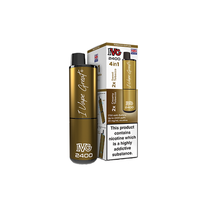 20mg IVG 2400 4 in 1 Multi Edition Rechargeable Pod Vape Kit 2400 Puffs
