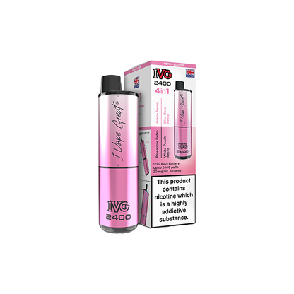 20mg IVG 2400 4 in 1 Multi Edition Rechargeable Pod Vape Kit 2400 Puffs