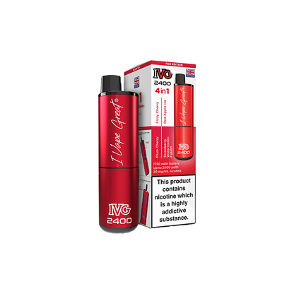 20mg IVG 2400 4 in 1 Multi Edition Rechargeable Pod Vape Kit 2400 Puffs