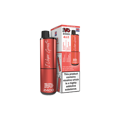 20mg IVG 2400 4 in 1 Multi Edition Rechargeable Pod Vape Kit 2400 Puffs