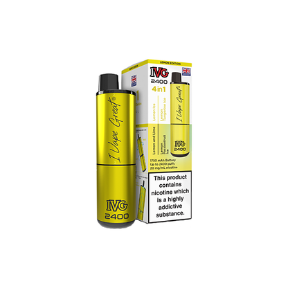 20mg IVG 2400 4 in 1 Multi Edition Rechargeable Pod Vape Kit 2400 Puffs