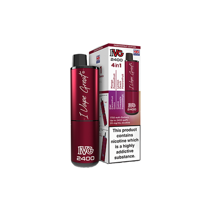 20mg IVG 2400 4 in 1 Multi Edition Rechargeable Pod Vape Kit 2400 Puffs