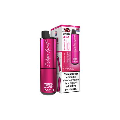 20mg IVG 2400 4 in 1 Multi Edition Rechargeable Pod Vape Kit 2400 Puffs
