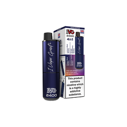 20mg IVG 2400 4 in 1 Multi Edition Rechargeable Pod Vape Kit 2400 Puffs