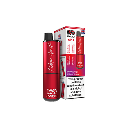 20mg IVG 2400 4 in 1 Pod Rechargeable Vape Kit 2400 Puffs