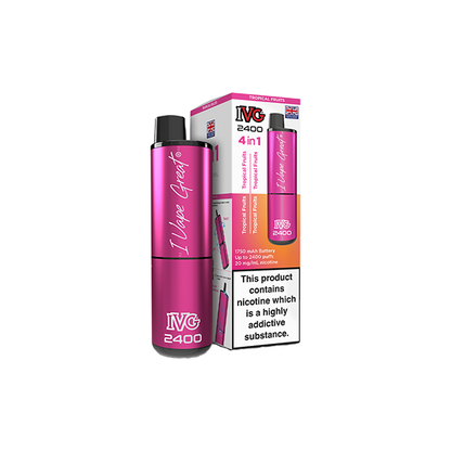20mg IVG 2400 4 in 1 Pod Rechargeable Vape Kit 2400 Puffs