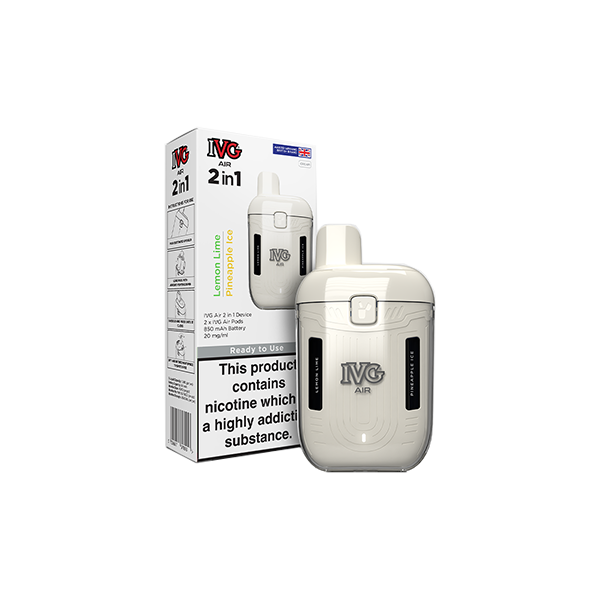 20mg IVG Air 2 in 1 Disposable Rechargeable Pod Vape Kit 1200 Puffs