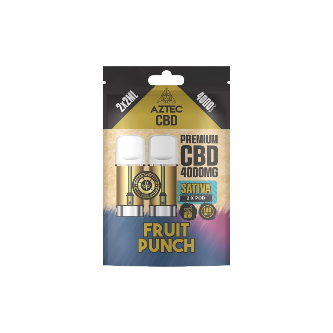 Aztec CBD 4000mg Broad Spectrum CBD Pods 2ml 4000 Puffs - 2 Pcs