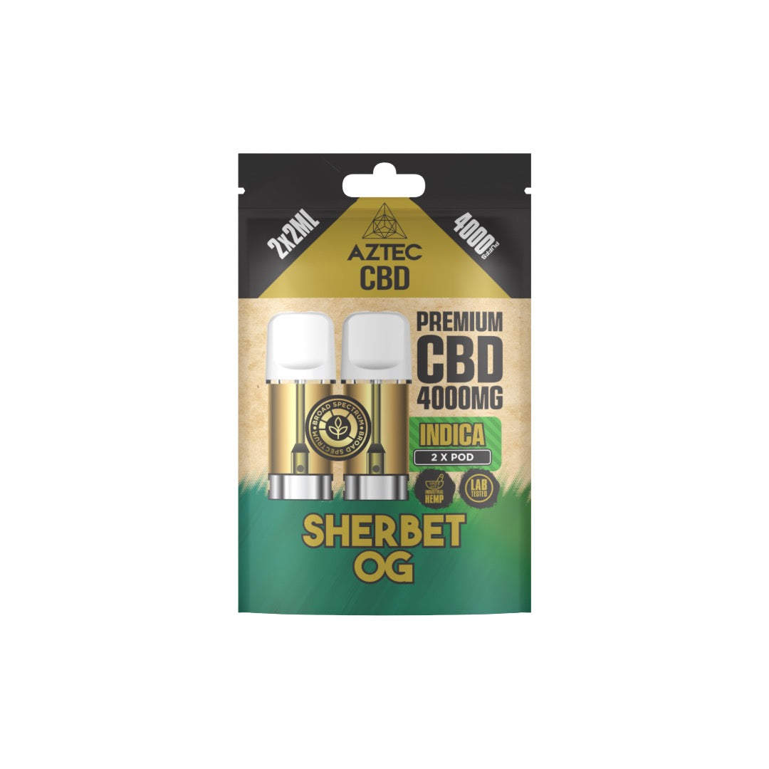 Aztec CBD 4000mg Broad Spectrum CBD Pods 2ml 4000 Puffs - 2 Pcs