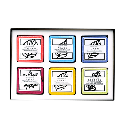 Canna Magic 100mg CBD Infused Bath Bombs Womens Gift Set - 6 Pieces