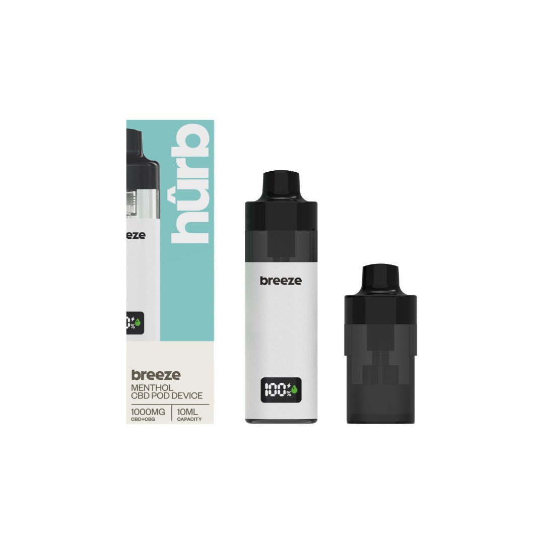 Hurb Breeze CBD 500mg + 500mg CBG Prefilled Pod 10ml + Pod Vape Device