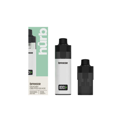 Hurb Breeze CBD 500mg + 500mg CBG Prefilled Pod 10ml + Pod Vape Device