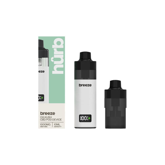 Hurb Breeze CBD 500mg + 500mg CBG Prefilled Pod 10ml + Pod Vape Device