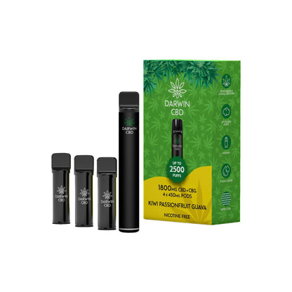 1800mg Darwin CBD + CBG 4 in 1 Pod Vape Kit 2500 Puffs