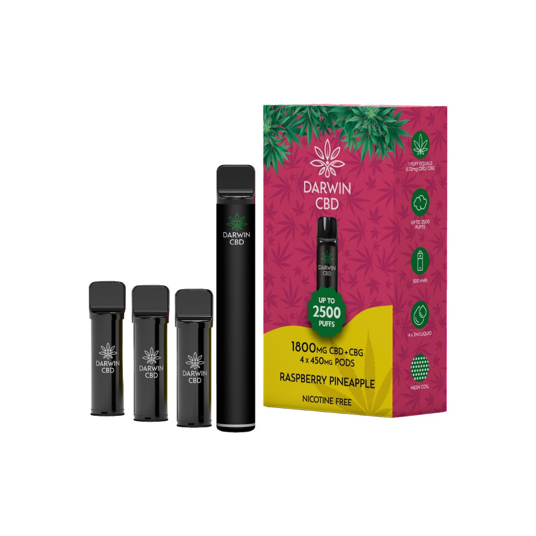 1800mg Darwin CBD + CBG 4 in 1 Pod Vape Kit 2500 Puffs