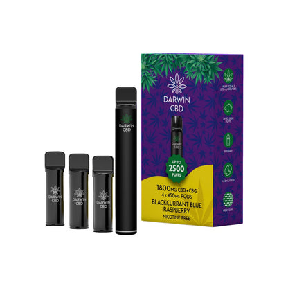 1800mg Darwin CBD + CBG 4 in 1 Pod Vape Kit 2500 Puffs