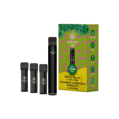 1800mg Darwin CBD + CBG 4 in 1 Pod Vape Kit 2500 Puffs