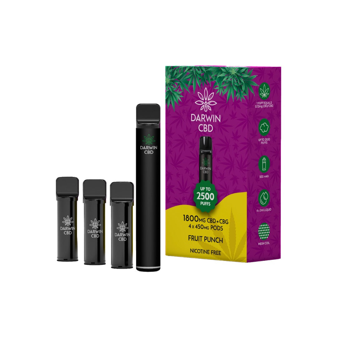 1800mg Darwin CBD + CBG 4 in 1 Pod Vape Kit 2500 Puffs