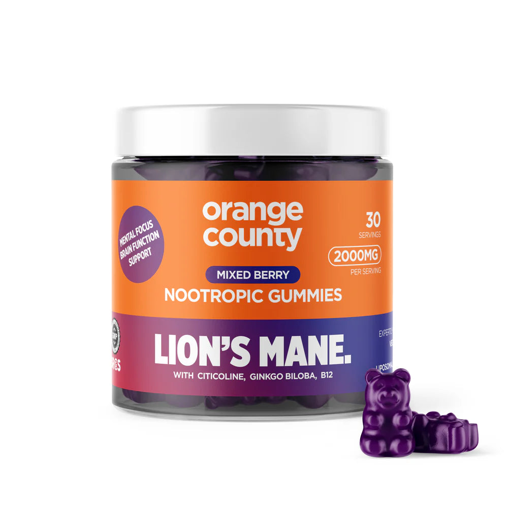 Lion's Mane Cognitive Boost Gummies: 2000mg (Serving) Mixed Berry Flavour | 30 Servings.