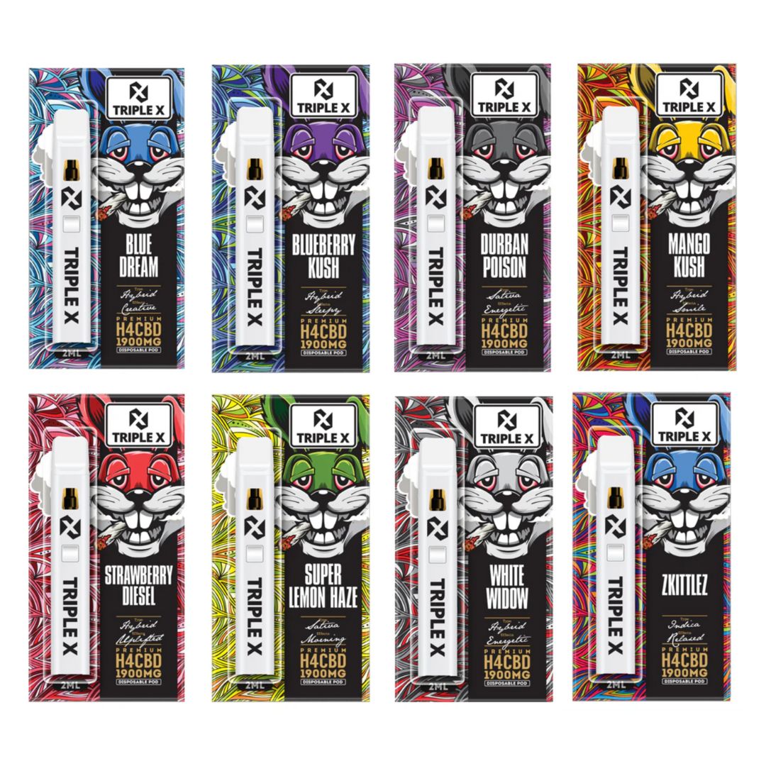 Triple X H4CBD vape 1900mg all flavours