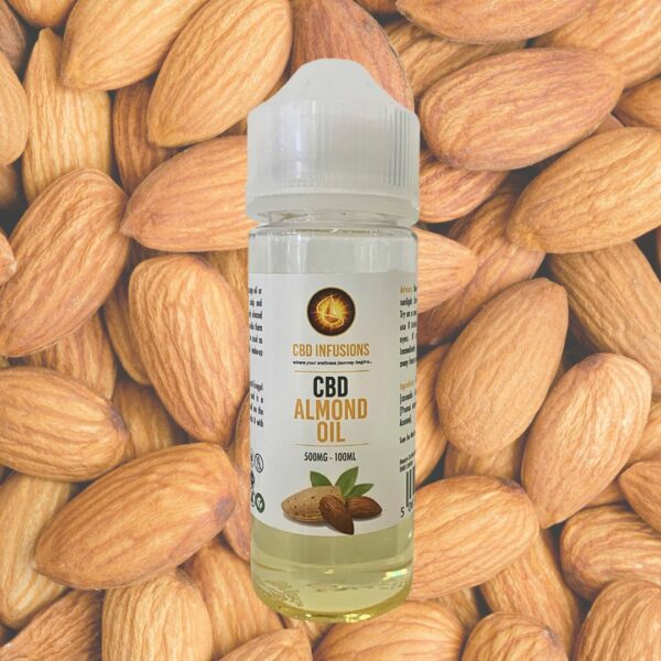 Almond oil mg Dropper Oil Bottle CBD Infusions almond Background jpg